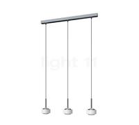 Top Light Puk Maxx Choice Drop Lampada a sospensione LED 3 fuochi, bianco opaco/cromo - lente traslucida