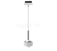 Top Light Puk Mini Drop Lampada a sospensione LED per Mini Track Binario, bianco opaco/cromo - lente traslucida