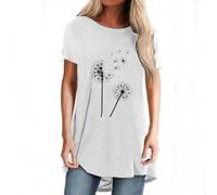 Top Lungo Da Donna, Taglie Forti, Girocollo, Manica Corta, Camicetta Lunga I Miei Ultimi Ordini Visualizza, bianco, M