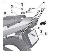 Shad Kawasaki Zr-7/zr-7s Top Case Rear Fitting Nero
