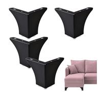 TOP-MAX 4 gambe per mobili in metallo, 9,9 cm, gambe moderne di ricambio per tavolini da caffè, armadi, comodini, ottomane