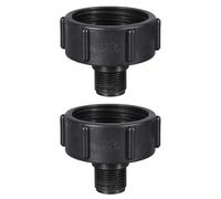 TOP-MAX Adattatore filettato per serbatoio pallet IBC, S60 x 6 mm, filettatura grossa a connettore da 25 mm, connettore per pallet IBC per tubo del serbatoio dell'acqua, nero