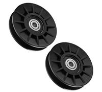 TOP-MAX Confezione da 2 pulegge a V folle resistenti, diametro esterno 8,9 cm, diametro interno 1 cm, compatibile con tosaerba Craftsman, Husqvarna, WeedEater da 42/54", aumenta la potenza di taglio