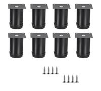 TOP-MAX Confezione da 8 piedini regolabili per mobili, in acciaio inox, con cuscinetti antiscivolo, per armadi, tavoli, divani, cassettiere (80 mm)