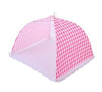 TOP-MAX - Coprischermo a rete pop-up per alimenti, per tenda, ombrello riutilizzabile e pieghevole, protezione per torte e frutta, colore: rosa