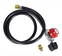 TOP-MAX Regolatore regolabile ad alta pressione, 0-20 PSI tubo ad alta pressione da 10,2 cm con raccordo QCC1, giunto interno in ottone per barbecue da campeggio, bruciatore e riscaldatore