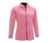 Top muta termica da donna in neoprene da 2 mm a maniche lunghe con cerniera per nuoto, surf, snorkeling (rosa, S)