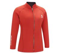 Top muta termica da donna in neoprene da 2 mm a maniche lunghe con cerniera per nuoto, surf, snorkeling (rosso, S)