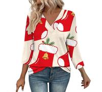 Top natalizio a maniche lunghe da donna camicetta da donna taglie forti tankini costumi da bagno due pezzi con cut-out pancia costumi da bagno con pantaloncini tuniche per la vita quotidiana regali di