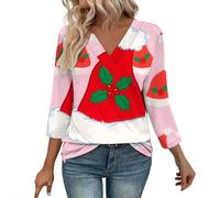 Top natalizio a maniche lunghe da donna camicetta da donna taglie forti tankini costumi da bagno due pezzi con cut-out pancia costumi da bagno con pantaloncini tuniche per la vita quotidiana regali di