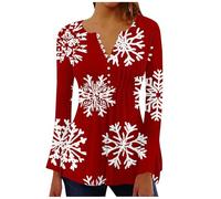 Top natalizio da donna a maniche lunghe per le donne Merry Christmas Shirt Holiday felpa top per autunno inverno, 31 Multicolore, L