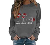 Top natalizio da donna con stampa brutta moda casual da donna calda felpa a maniche lunghe girocollo morbida camicia stampata da donna felpe invernali top per la vita quotidiana regali di Natale