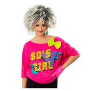 Top Neon Retro Disco Anni '80 T-Shirt Donna Accessorio Costume