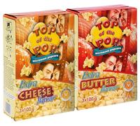 Top of The Pop Microwave Popcorn MIX Extra Butter Flavour e Cheese Flavour, Popcorn da Microonde 3x100g