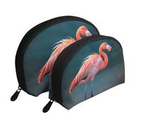 Top of The Snow Mountain - Trousse portatile per cosmetici, organizer da viaggio con cerniera e scomparti interni, Fenicottero vivace, Taglia unica