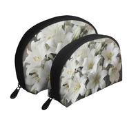 Top of The Snow Mountain - Trousse portatile per cosmetici, organizer da viaggio con cerniera e scomparti interni, Bouquet Di Giglio Bianco, Taglia unica