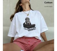 Top oversize primavera/estate, 100% cotone, magliette a maniche corte da donna, simpatici motivi da nonna con temi di film e TV, girocollo a tinta unita, morbido e confortevole, abbigliamento casual,