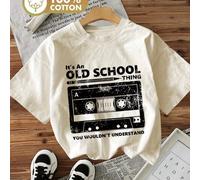 Top oversize primavera/estate, 100% cotone, t-shirt da donna a maniche corte, stampa divertente con nastro/cassetta, girocollo a tinta unita, morbido e confortevole, casual, streetwear, Y2K, spiaggia,