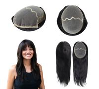 Top pezzi da donna topper per capelli umani pezzi per capelli neri naturali 8...