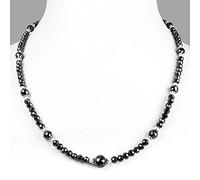 Top Qualità Nero Collana Diamante 45.7cm 5mm-6mm Perline Terra Estratto