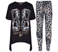 Top Ragazze Bambini 88 Impero Stato Stampa Trendy T Shirt & Legging Set 7-13