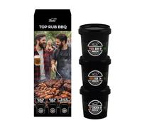 TOP Rub BBQ Bembo - 3 Miscele Premium (Pork 18, Ribs 24, Chicken 35) - Spezie per Maiale, Costine e Pollo - Griglia, Barbecue e Forno - Vasetti Anti Luce e Anti Ossidazione