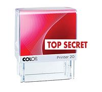 Top Secret Colop P20 - Timbro autoinchiostrante in gomma per cancelleria, 14 x 38 mm, colore: rosso