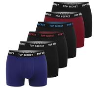 Top Secret Mutande Boxer Uomo Cotone 6 Pezzi XXL - Elasticizzato, Intimo Maschile, Nero Rosso Blu