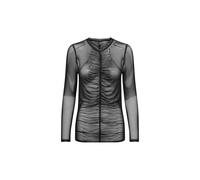 Top semitrasparente Only da donna, in poliestere, colore nero, codice 15331584.