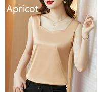 Top Senza Maniche Chic In Raso Liscio Per Donna Con Spalline Ampie