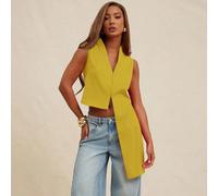 Top senza maniche con dettagli drappeggiati, fluido, modesto, casual business, basic quotidiano, con pieghe, adatto per la chiesa, carino, basic, elegante, adatto per l'autunno/inverno, adatto per il 
