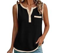 Top senza maniche da donna, top da donna estivo con schiena nuotata, tinta unita, alla moda e casual, per l'estate e le sovrapposizioni