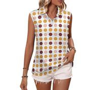 Top senza maniche per camicia da golf da donna, stampa Boho Polka Do B, canotte da donna con scollo a V, polo da tennis, Stile-5, M