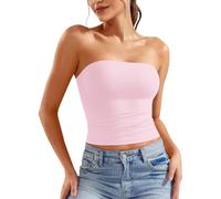 Top Senza Spalline Donna Crop Tops Tube Top a Fascia, Sexy, a Tubo, Slim Fit, Senza Spalline, con Spalle Scoperte, Y2k, alla Moda, Abbigliamento Estivo, con Schiena Scoperta, Tops Estivo