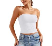 Top Senza Spalline Donna Crop Tops Tube Top a Fascia, Sexy, a Tubo, Slim Fit, Senza Spalline, con Spalle Scoperte, Y2k, alla Moda, Abbigliamento Estivo, con Schiena Scoperta, Tops Estivo