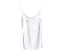 Top spaghetti sciolto da donna UK, top senza maniche con imbottitura integrata, bianco, 3XL