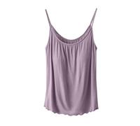 Top spaghetti sciolto da donna UK, top senza maniche con imbottitura integrata, Viola, XL