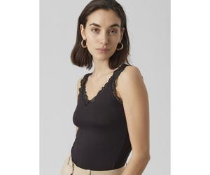 Top spalline larghe con pizzo Nero XS Tinta unita