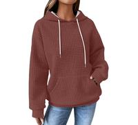 Top sportivo da donna, a maniche lunghe, cardigan da donna, leggero, in cotone, con cappuccio, elegante, vestibilità comoda, a maniche lunghe, con tasche, Lilla, s