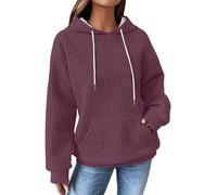 Top sportivo da donna, a maniche lunghe, cardigan da donna, leggero, in cotone, con cappuccio, elegante, vestibilità comoda, a maniche lunghe, con tasche, grigio., L