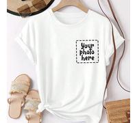 Top sportivo da donna taglie forti con scollo a girocollo personalizzato, casual e versatile adatto per l'uso quotidiano, regalo per la fidanzata/moglie, regalo di San Valentino, ritratto personalizza