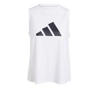 adidas Donna Train Essentials Big Performance Logo Training Tank Top, White/Black, S