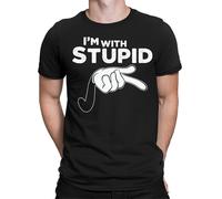 Top T-shirt Im With Stupid People Funny Offensive Meme Joke da uomo donna #BAL