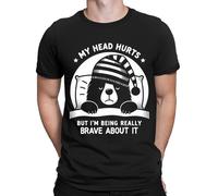 Top T-shirt uomo donna mal di testa mi fa male ma sono davvero coraggioso #NED
