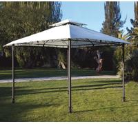 Top Telo di Copertura per Gazebo Ricambio 3x3mt Ecrù con Airvent aggancio spigol