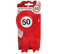 Top Ten - Fiocco per compleanno, 50 bottoni, con spilla da balia, distintivo per appendere o decorare feste