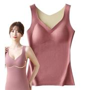 Top termici invernali da donna, gilet termico senza maniche, caldo con scollo a V senza maniche, gilet termico confortevole per donna festa della mamma, amici, Cameomarrone, XXL