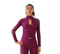 Top Termico con Incrocio e Taglio Crop per Pridance 279 Pattinaggio Allenamenti sul Ghiaccio Esibizioni Performance Armonia Movimento Passione Gesto Danza Relax (Viola Antracite, 7-10 Anni)