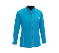 Top termico da donna in neoprene da 2 mm a maniche lunghe con cerniera per nuoto, surf, snorkeling (azzurro, S)