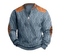 Top Termico Degli Uomini Abbigliamento Da Lavoro Uomini Blu 2024 Alla Moda Casual Allentato 3D Stampato Cerniera A Maniche Lunghe Felpa Con Cappuccio Per Gli Uomini, Blu, S